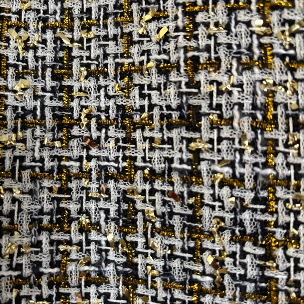 LOFT Black and Gold Tweed Mini Skirt - Picture 3 of 4